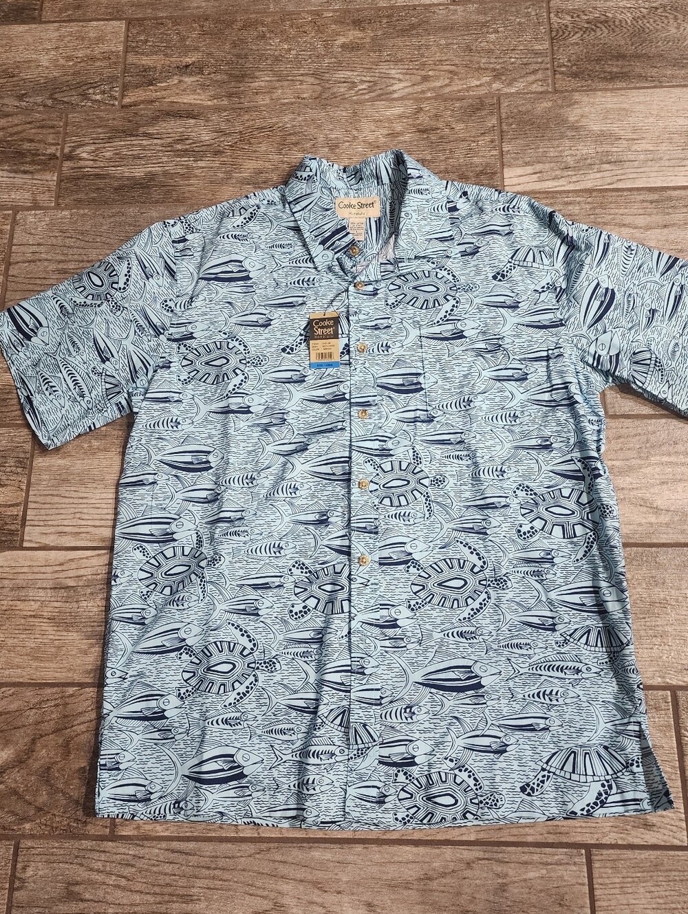 Cooke Street Honolulu Hawaiian Fish/Turtle Button Up Shirt NEW